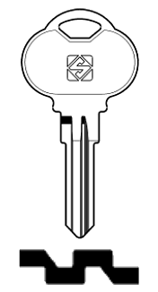 Afbeelding van Silca Autosleutel z/plastic kop brass CLU2R