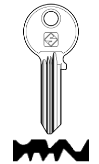 Afbeelding van Silca Cilindersleutel brass EM1R