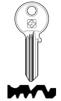 Afbeelding van Silca Cilindersleutel brass EM2R