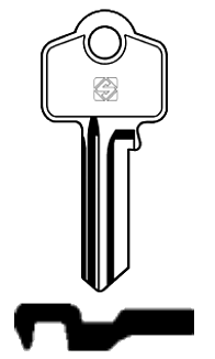 Afbeelding van Silca Cilindersleutel brass WC2