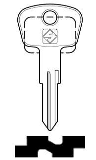 Afbeelding van Silca Autosleutel z/plastic kop staal ZD19
