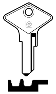 Afbeelding van Silca Autosleutel z/plastic kop staal RO29