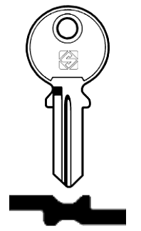 Afbeelding van Silca Autosleutel z/plastic kop staal RO33