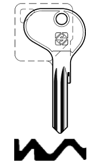 Afbeelding van Silca Autosleutel z/plastic kop brass FH24R