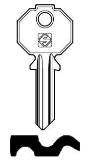 Afbeelding van Silca Cilindersleutel brass PF19