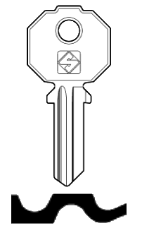 Afbeelding van Silca Cilindersleutel brass PF213