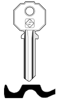 Afbeelding van Silca Cilindersleutel brass PF6R