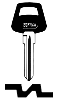 Afbeelding van Silca Autosleutel plastic kop brass UNI19P