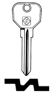 Afbeelding van Silca Autosleutel z/plastic kop staal UNI19