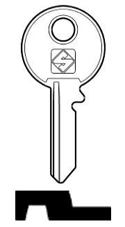 Afbeelding van Silca Autosleutel z/plastic kop staal UNI20