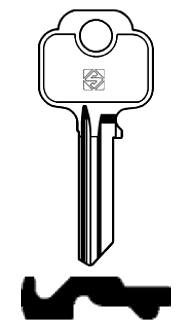 Afbeelding van Silca Cilindersleutel staal UNI38R