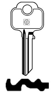 Afbeelding van Silca Cilindersleutel staal UNI40R