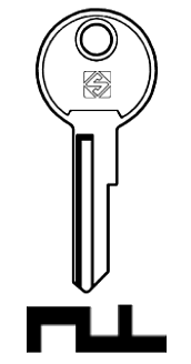 Afbeelding van Silca Autosleutel z/plastic kop staal UNI55