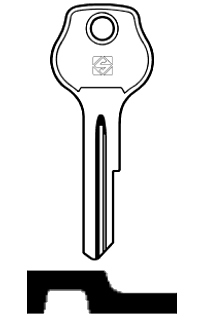 Afbeelding van Silca Autosleutel z/plastic kop staal HU13