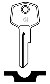 Afbeelding van Silca Autosleutel z/plastic kop brass HU2R