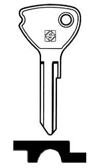 Afbeelding van Silca Autosleutel z/plastic kop staal HU24