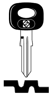 Afbeelding van Silca Autosleutel plastic kop brass HU37P