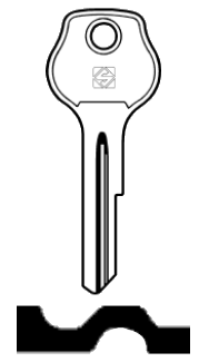 Afbeelding van Silca Autosleutel z/plastic kop staal HU3