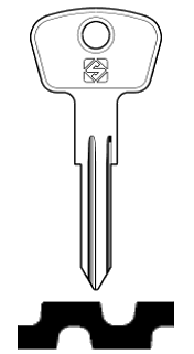 Afbeelding van Silca Autosleutel z/plastic kop staal HU32