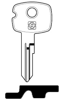 Afbeelding van Silca Autosleutel z/plastic kop staal HU33