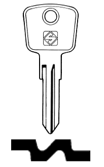 Afbeelding van Silca Autosleutel z/plastic kop staal HU36