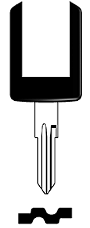 Afbeelding van Silca Transpondersleutel brass HU46BT zonder chip