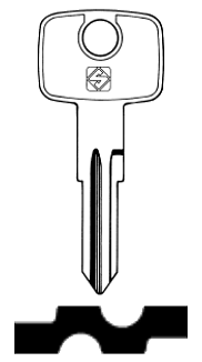 Afbeelding van Silca Autosleutel z/plastic kop staal HU46