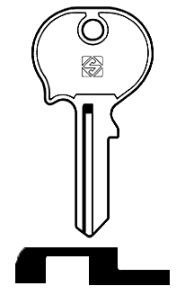 Afbeelding van Silca Autosleutel z/plastic kop staal NE13