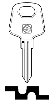 Afbeelding van Silca Autosleutel z/plastic kop staal NE19