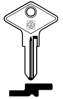 Afbeelding van Silca Autosleutel z/plastic kop staal NE28