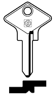 Afbeelding van Silca Autosleutel z/plastic kop staal NE32