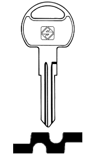 Afbeelding van Silca Autosleutel z/plastic kop staal NE64