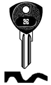 Afbeelding van Silca Autosleutel plastic kop brass GT12AP