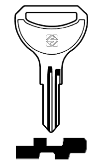 Afbeelding van Silca Autosleutel z/plastic kop staal YH19