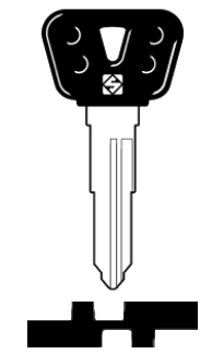 Afbeelding van Silca Autosleutel plastic kop brass YH29BP