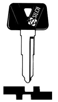 Afbeelding van Silca Autosleutel plastic kop brass YH29RAP