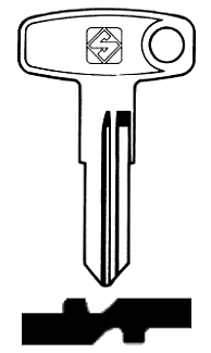 Afbeelding van Silca Autosleutel z/plastic kop staal YH22