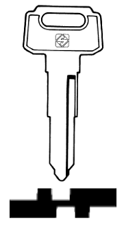 Afbeelding van Silca Autosleutel z/plastic kop staal YH29