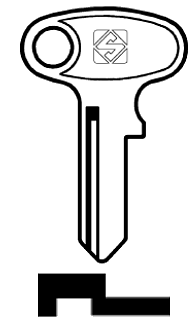 Afbeelding van Silca Autosleutel z/plastic kop staal YH4