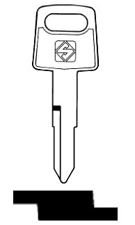 Afbeelding van Silca Autosleutel z/plastic kop staal HON24
