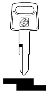 Afbeelding van Silca Autosleutel z/plastic kop staal HON31