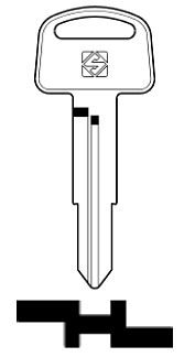 Afbeelding van Silca Autosleutel z/plastic kop brass HON64R