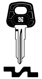 Afbeelding van Silca Autosleutel plastic kop brass AU1P