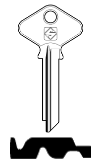 Afbeelding van Silca Cilindersleutel brass YYB7