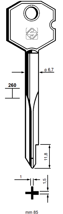 Afbeelding van Silca Stersleutel ijzer XBW2