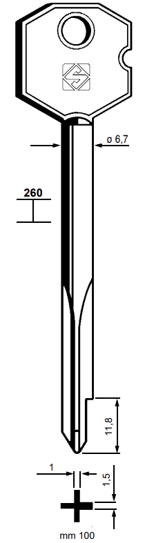Afbeelding van Silca Stersleutel ijzer  XBW3