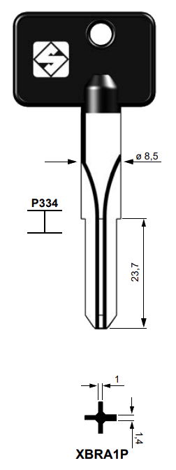 Afbeelding van Silca Stersleutel plastic kop brass XBRA1P