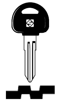 Afbeelding van Silca Autosleutel plastic kop staal DAT12CP