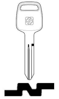 Afbeelding van Silca Autosleutel z/plastic kop staal NSN14