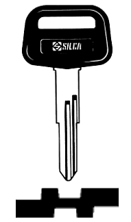 Afbeelding van Silca Autosleutel plastic kop brass DAT9BP